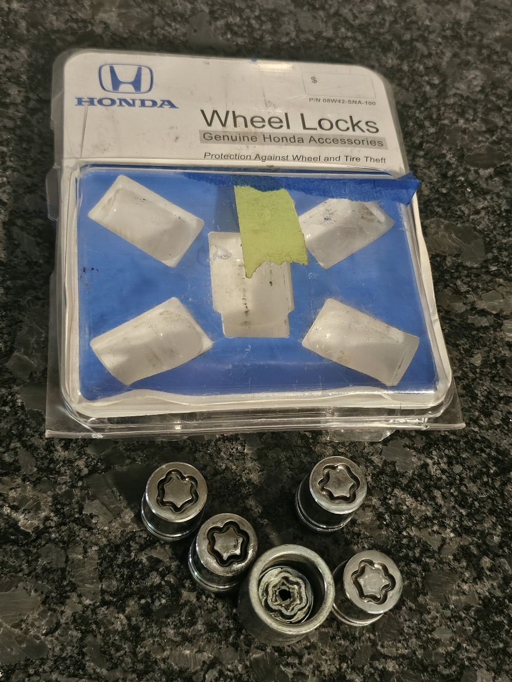 McGard Wheel Lock Key 046155 and 4 Lugs Honda OEM with Package Opened Genuine